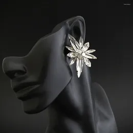 Stud Earrings Dvacaman Clear Crystal Embellished In Silver Night For Women Plated Rhinestone Irregular Jewellery