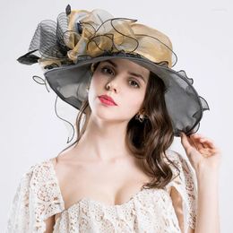Berets Fedoras Hat Summer Flowers UV Protection Sunscreen Cap Women Fashion Veil Mesh Hats Ladies Elegant Caps H6528