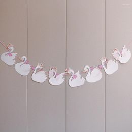 Party Decoration 1pc Creative Swan Banner Birthday Decorations For Girl Wedding Baby Shower Supplies Cartoon