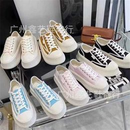 30% OFF Sports shoes 2024 Xiaoxiang Family Thick Sole Canvas for Women New Round Toe Lace up Matsuke Cookie Elevated Casual Little White Shoes