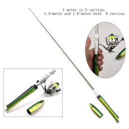 Combo Pen Fishing Pole & Reel 55.1 Inch Mini Pocket Fishing Rod Travel Fishing Rod Set Telescopic Fishing Rod Spinning Reel Combo Kit