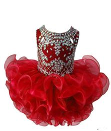 Jewel Beaded National Cupcake Girl039s Pageant Dresses Infant Tutu Gowns Toddler Baby Ruffled Mini Birthday Gowns Flower Girls 1736623