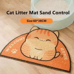 Mats Large Cat Or Dog Litter Mat Sand Control Antibring Out Cat Cage Foot Pad Antisplash Sand Pet Placemat Cat Antijamming Feet