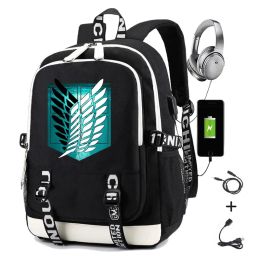 Backpack Anime Backpack Print Attack Scouting Legion Students School Bag Men Travel Laptop Waterproof Rucksack