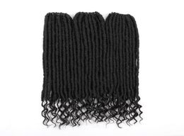 18 Inch Soft Natural Black Kanekalon Synthetic crochet Soul Goddess Locs Extensions with Curly End Braiding Hair For Women5879423