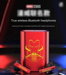 Cell Phone Earphones TWS Anime Super-heros Headphone PUNK Customised Bluetooth 5.3 Headset Lifting Cosplay Active Noise Cancellation Earbuds YQ240304