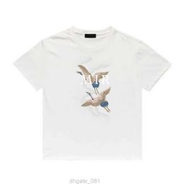 Mens T Shirt Brand Angel Mens Printed Short Sleeve Palm Tree Hip Hop High Street Crewneck Short Sleeve