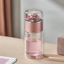 Water Bottles Double Wall Glass 7 18cm Cute Tea Separation Portable Drinking Utensils Separator Cup High Borosilicate