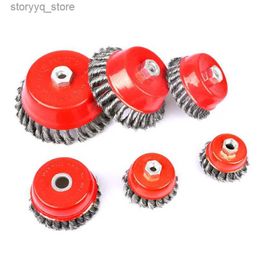 Cleaning Brushes 75mm Twist Knot Steel Wire Cup Brush Wheel Angle Grinder Paint Rust Removal Disc Deburring Abrasive Polishing Cleaning RemoverL240304