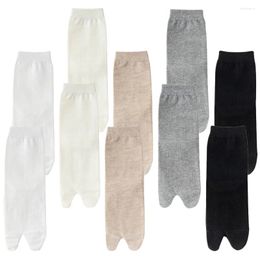 Women Socks 5 Pairs Womens Toe Tabi Split Long Barrel Cotton