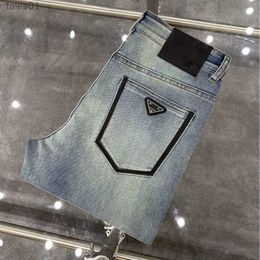 Women's Jeans quality mens jeans designer pants small straight cotton denim trousers fashiona triangle letter graphic denims Pants 240304