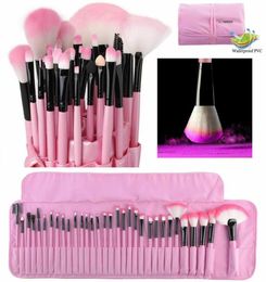 Fashion 32Pcs Makeup Brushes Set Pink Beauty Stylish Cosmetics Eyebrow Shadow Powder Pincel Make Up Maquiagem Tools Pouch Bag7014625