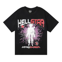 Mens Hellstar T-shirts American Trendy Abstract Character Print Rap Lns Casual Short Sleeved Couple T-shirtvsk2jxu3jxu3