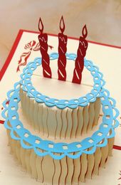Happy Birthday Cake 3D up Greeting Card Birthday Gift 10 pcs/lot3235921