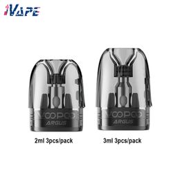 VOOPOO Argus Pod Cartridge Top Fill Version with 2ml/3ml Capacity, Easy Top-Filling Multi-layer Leakage-proof Desig Compatible with Argus Pod Family 3pcs-pack