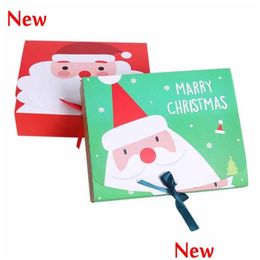 Christmas Decorations Ups Eve Big Gift Box Santa Fairy Design Papercard Kraft Present Party Favour Activity Red Green Gc0825 Drop De Dhjzk