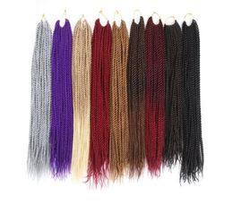 12 Strands Pack Synthetic Crochet Braids Hair Extensions 18 inch 22 inch Kanekalon Fibre Pure Color9950277