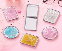 New Silver Pocket Thin Compact Mirror Blank Round Metal Makeup Mirror DIY Costmetic Mirror Wedding Gift1554610