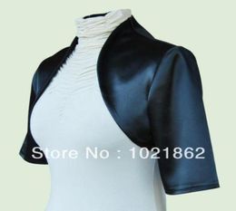 Custom Made New Women Black WeddingProm Satin Bolero Shrug Jacket We Need Your BustSoulder and ShoulderArm Hole AL00811580795
