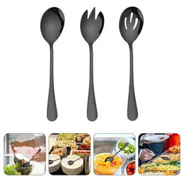 Forks Titanium Plating Stainless Steel Salad Spoon Dishes Serving Spoons Buffet Cutlery