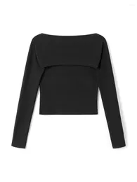 Women's T Shirts Women Y2K Cami Bolero Set Long Sleeve Bow Front Crop Top Slim Fit T-Shirt 2 Pieces Lace Shrug Cardigan