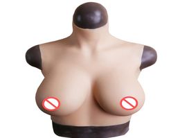 MUSIC POET Food grade silicone E cup breast form silk cotton with liquid silicone filled chest prosthesis for crossdresser fake ch8864257