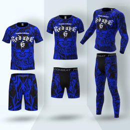 Men's Tracksuits Printed Sports Suit Fitness Training Spring Tights Quick-drying And Autumn Equipment Clothing