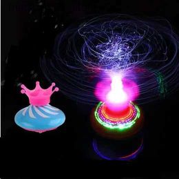 Beyblades Metal Fusion Creative Kids UFO toy Colourful Crown Fibre optic flashing music gyro Electric spinning top gyroscopeboy gift Random YH770 L240304