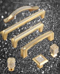 Super Luxury 24K Real Gold Czech Crystal Drawer Cabinet Knobs Door Handle Furniture Knobs Handles ,Never Fade7687082