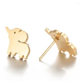 Stud Earrings Stylish Stainless Steel Cute Elephant Animal Jewellery Gift For Lovers