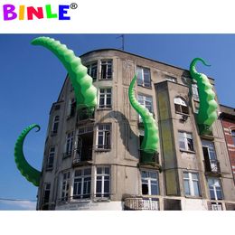 Art Sculpture Green Inflatable Octopus Tentacles 6mH (20ft) With blower Giant Octopuss Arm Feet Roof And Wall Decoration For Halloween