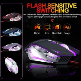 Mice 3200dpi V7 Gaming Mouse Wrangler Mechanical Gaming Laptop Desktop Computer Esports Gaming Mouse 8 Keys #g3