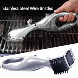 Cleaning Brushes BBQ Grill Brush Scraper Cleaner Manual Steam Grill Accessories Barbecue Cooking Cleaning Tools Suitable for Gas CharcoalL240304
