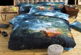 Whole 2016 New 43pcs Galaxy 3D Bedding Sets Universe Outer Space Duvet cover Bed Sheet Fitted Bed Sheet pillowcase4470075