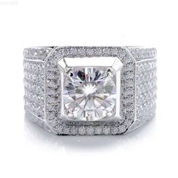 Provence 18k Men Style White Gold 3 Carats Moissanite Diamond Wedding Ring