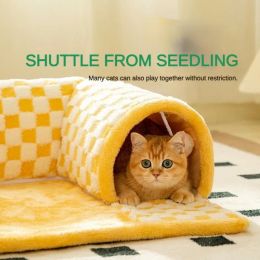 Mats Autumn and Winter Warm and Playable Cat Nest Closed Soft Deep Sleeping Arctic Velvet Cat Shelter Suitable for Small Dogs