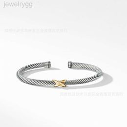 24SS Designer David Yumans Yurma Jewellery Popular Twisted Double X Open Bracelet Fashion