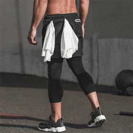 Pants High Quality Mens Running Shorts 2 In 1 Sports Shorts Men Soccer Workout Jogging Short Pants Quick Dry Gym Sport Fitness Shorts