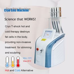 Newest Painless Cryolipolysis 4 Cooling Pads Cryo Plate Fat Freezing EMS Slimming Machine for Belly and Leg