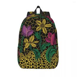 Backpack Customized Yayoi Kusama Canvas Backpacks Men Women Fashion Bookbag For College School Colorful Flower In Basket Bags