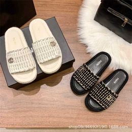 36% OFF Sports shoes 2024 C Family Weaving Casual Elevated Comfort for Womens Summer One line Knitted Flat Bottom Outwear Slippers