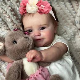 50CM Full Body Silicone Waterproof Reborn Doll Maddie Handmade Hair Visible Veins Lifelike 3D Skin Tone Toy Gift 240223