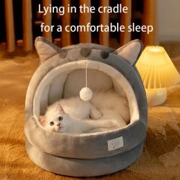 Mats Pet Deep Sleep Cat Bed Cartoon Pet Bed Foldable Removable Washable Pet Sleeping Bed for Small Dog Mat Bag Cave Cats Bed
