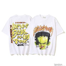 2024 Spring/Summer New T-shirt American Trendy Product Hell Star Side Goddess Green Boy Print Short Sleeve Trendy