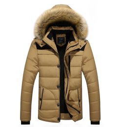 2020 Men Winter Jackets Coats Black Warm Down Jacket Outdoor Hooded Fur Mens Thick Faux Fur Inner Parkas Plus Size L4XL3511164