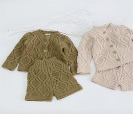 Toddler Baby Boys Girls Clothing Sets Fall Winter Cardigan SweaterShorts Infant Baby Girls Boys Knit Suit Korean Style 2202249598532