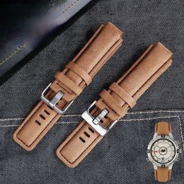 Genuine Leather Watch Strap for Timex Men's Tide Compass T2n721 T2n720 Bracelet Watch Band 24 16mm H09152800