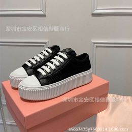 Casual High Version m Miao Summer Thick Sole Biscuit Fashionable Height Increase Lightweight Hollow Canvas Small White Shoes