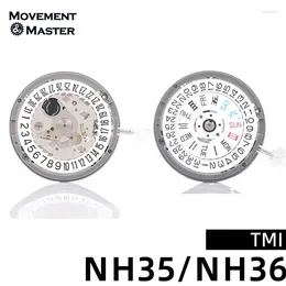 Watch Repair Kits Japan NH35A NH36 Movement Automatic Mechanical Black Calendar White Accessories