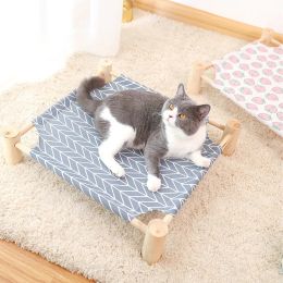 Mats Universal Pet Bed House, Outdoor, Removable, Breathable, Hammocks for Cat, Small Dog, Durable Wood Frame, Canvas Beds